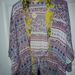 NWT ODDY Boho Kimono Pretty Assorted Florals One Size Fits Most